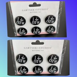 🆕️Gartner Studios "I Do Crew" Bridal Party Bachelorette Button Pins. Set of 12